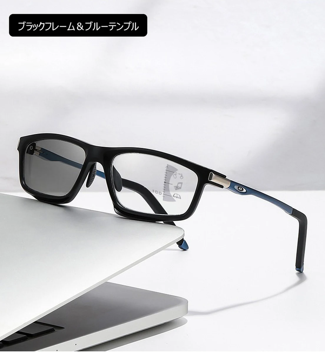 [Black]【調光・遠近両用】Eterlens 老眼鏡 おしゃれ スクエア | スマート調光・ブルーライトカット | スポーティデザイン・アウトドア兼用 商品説明画像 20