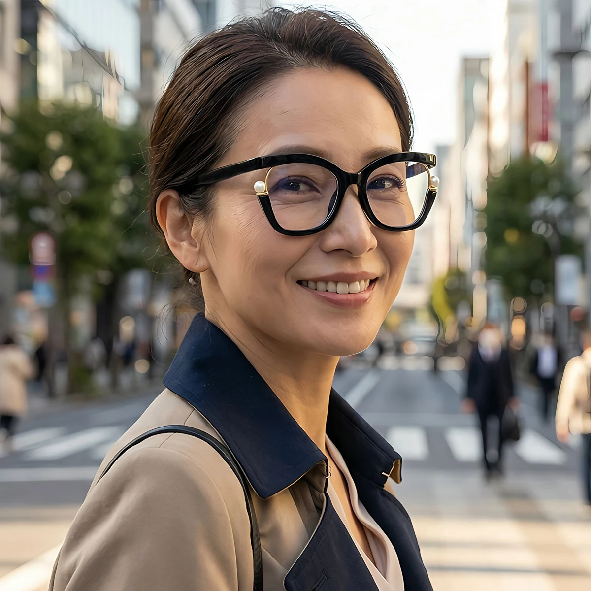 Eterlens『Audrey』｜パールが輝く、女優キャッツアイPCメガネ｜ブルーライトカット・老眼鏡 - 商品画像 6/13 (CatEye RxReady)