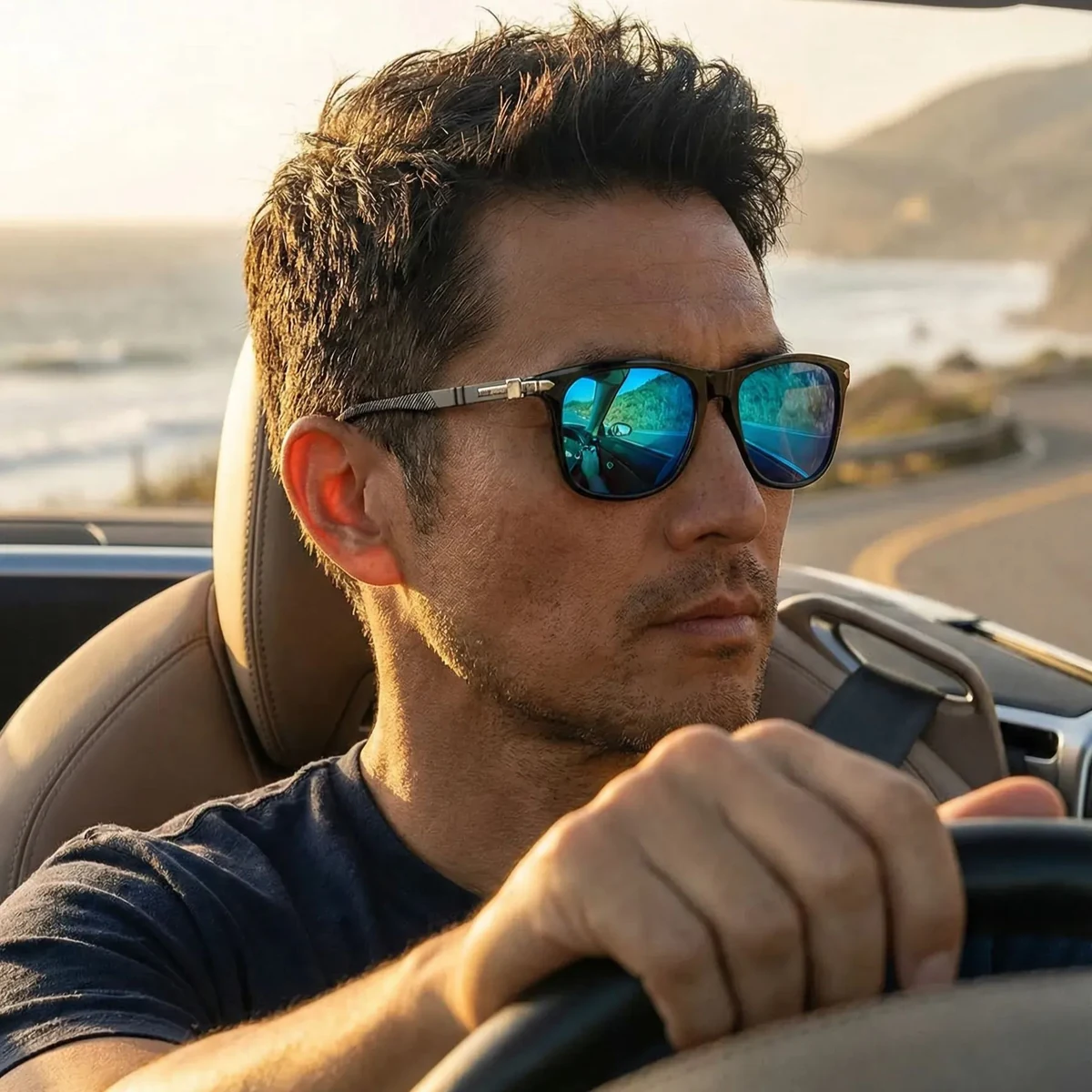 ブルーコーティングレンズ｜遠近両用 紫外線対策｜老眼鏡・サングラスの2in1 | Square SunReader | Eterlens