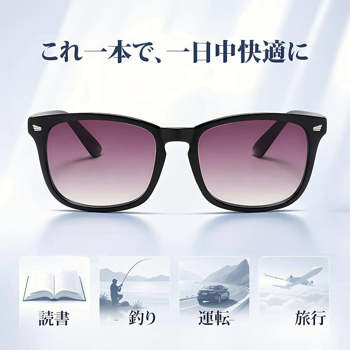 グラデーションカラーレンズ女性用｜遠近両用 紫外線対策｜老眼鏡・サングラスの2in1 | Wellington SunReader | Eterlens