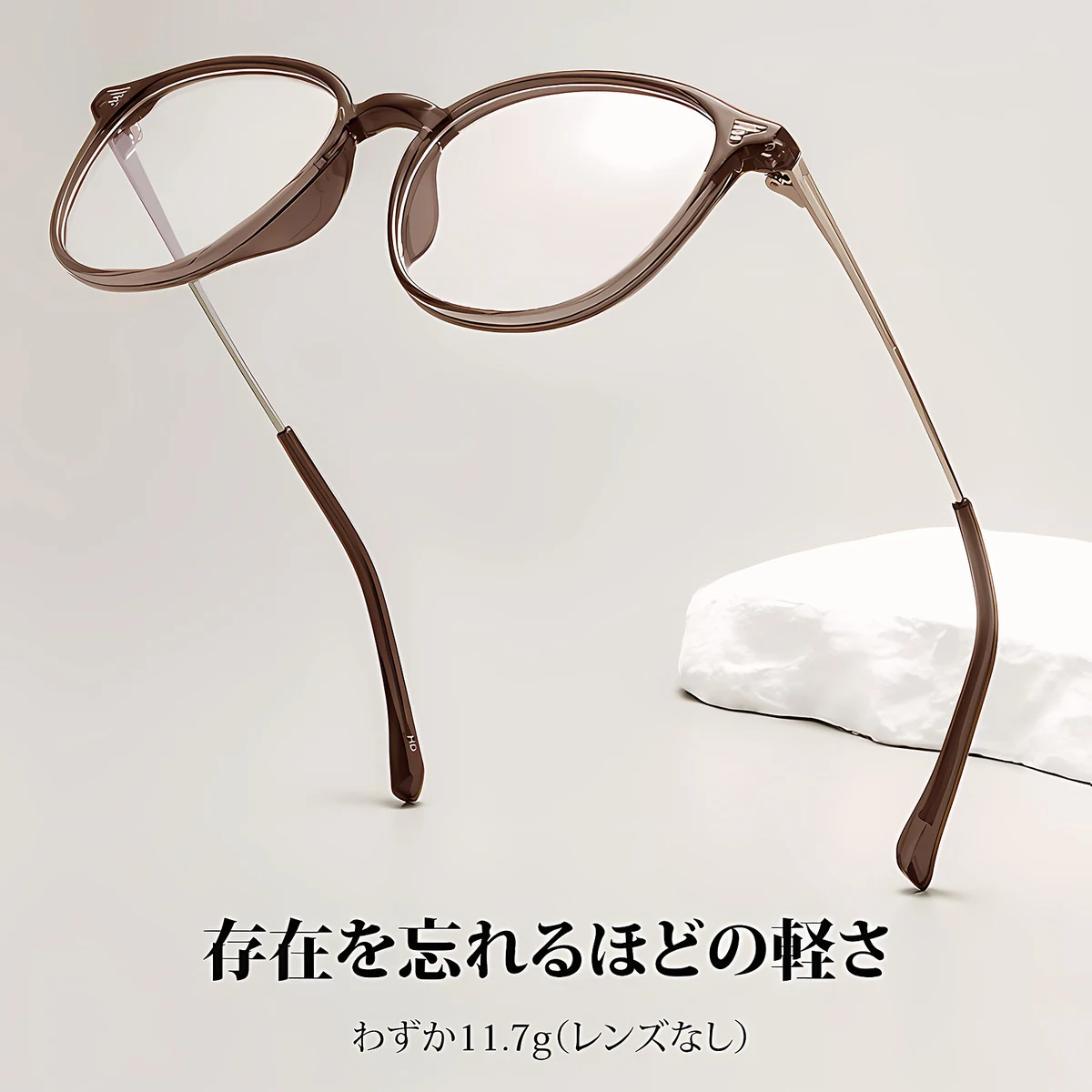 【不動のベストセラー・極細メタル】Eterlens 11.7g メガネ 度付き おしゃれ ラウンド | 洗練されたミニマリズム・純チタン | 男女兼用・知的・軽量 - 商品画像 5/13 (Boston Progressive)
