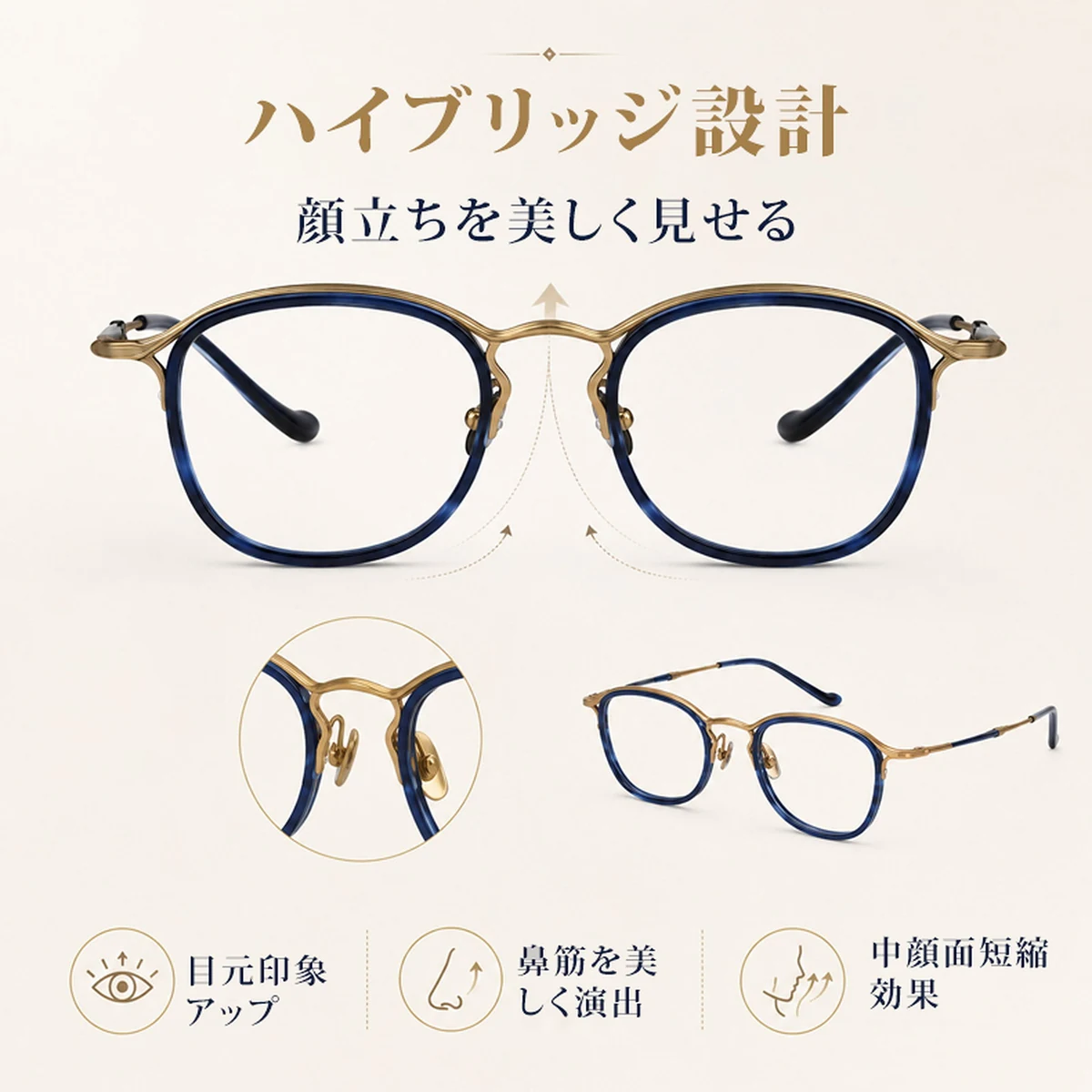 11.5g 軽量で個性的なチタンメガネ｜匠の技が光る一本 | Wellington RxReady | Eterlens