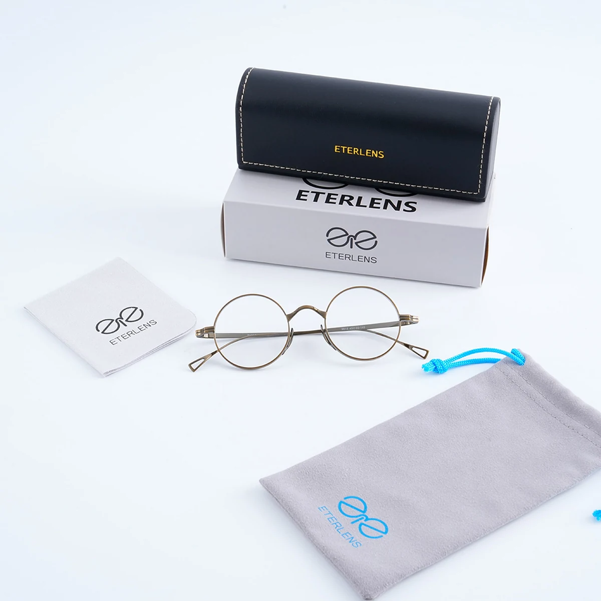 【時の円環・8.8g耐衝撃】Eterlens 職人魂が宿る『刻』コレクション | 純チタン製 極細レトロラウンド | 掛けていることを忘れる軽さ|度付き対応メガネ