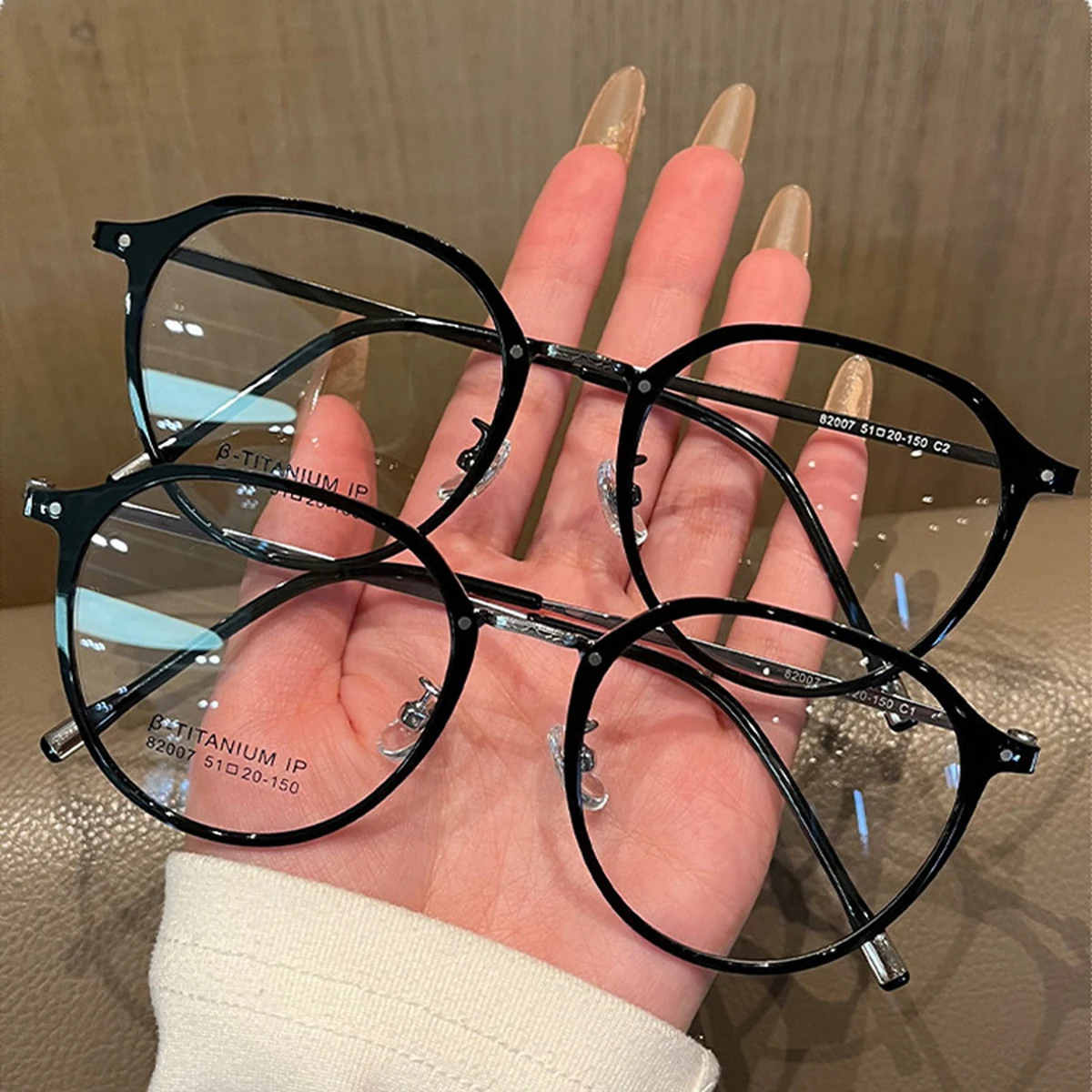 CROWN｜9.3g 超軽量ナチュラル風メガネ｜レトロスタイル | Round RxReady - 商品画像 6/11