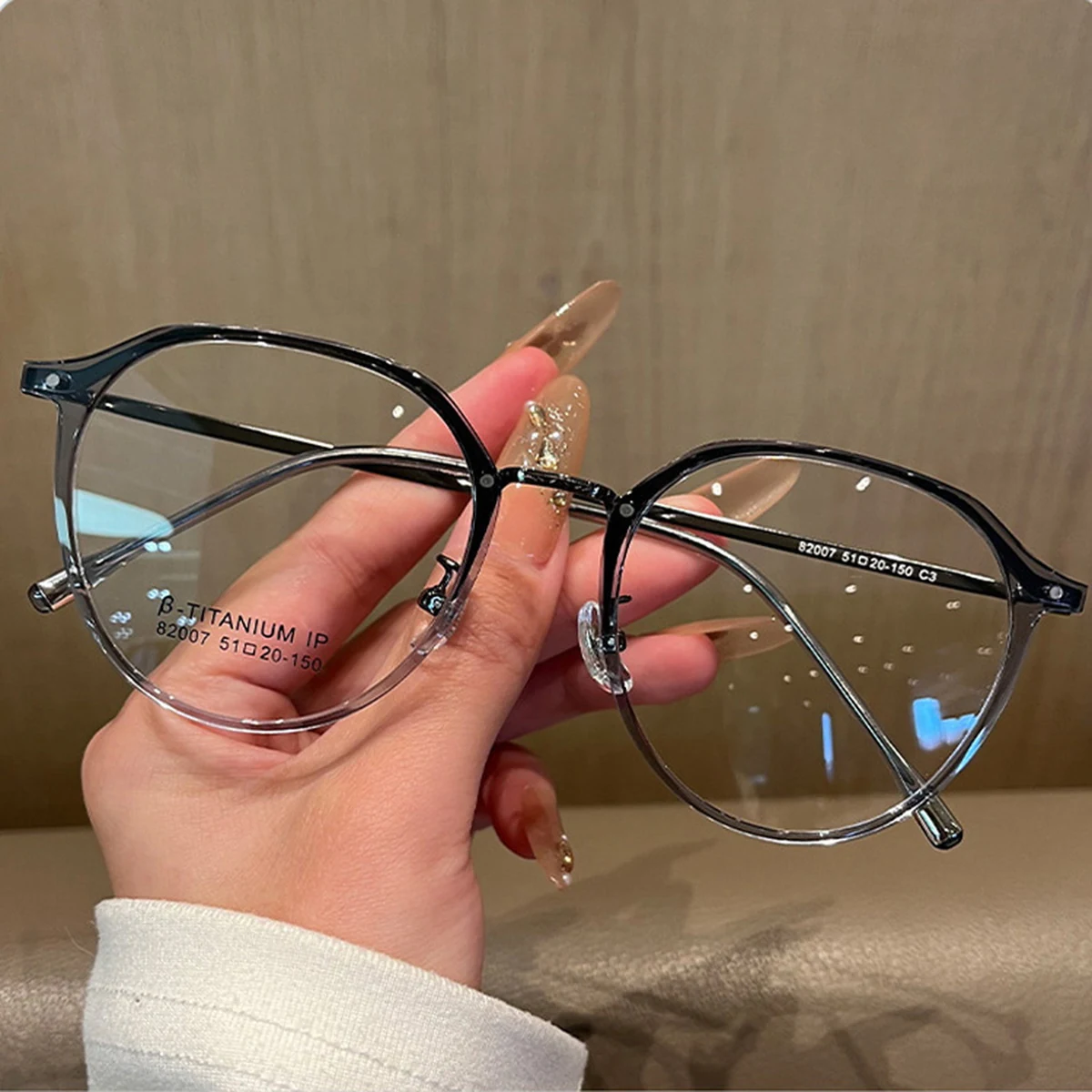 CROWN｜9.3g 超軽量ナチュラル風メガネ｜レトロスタイル | Round RxReady - 商品画像 10/11