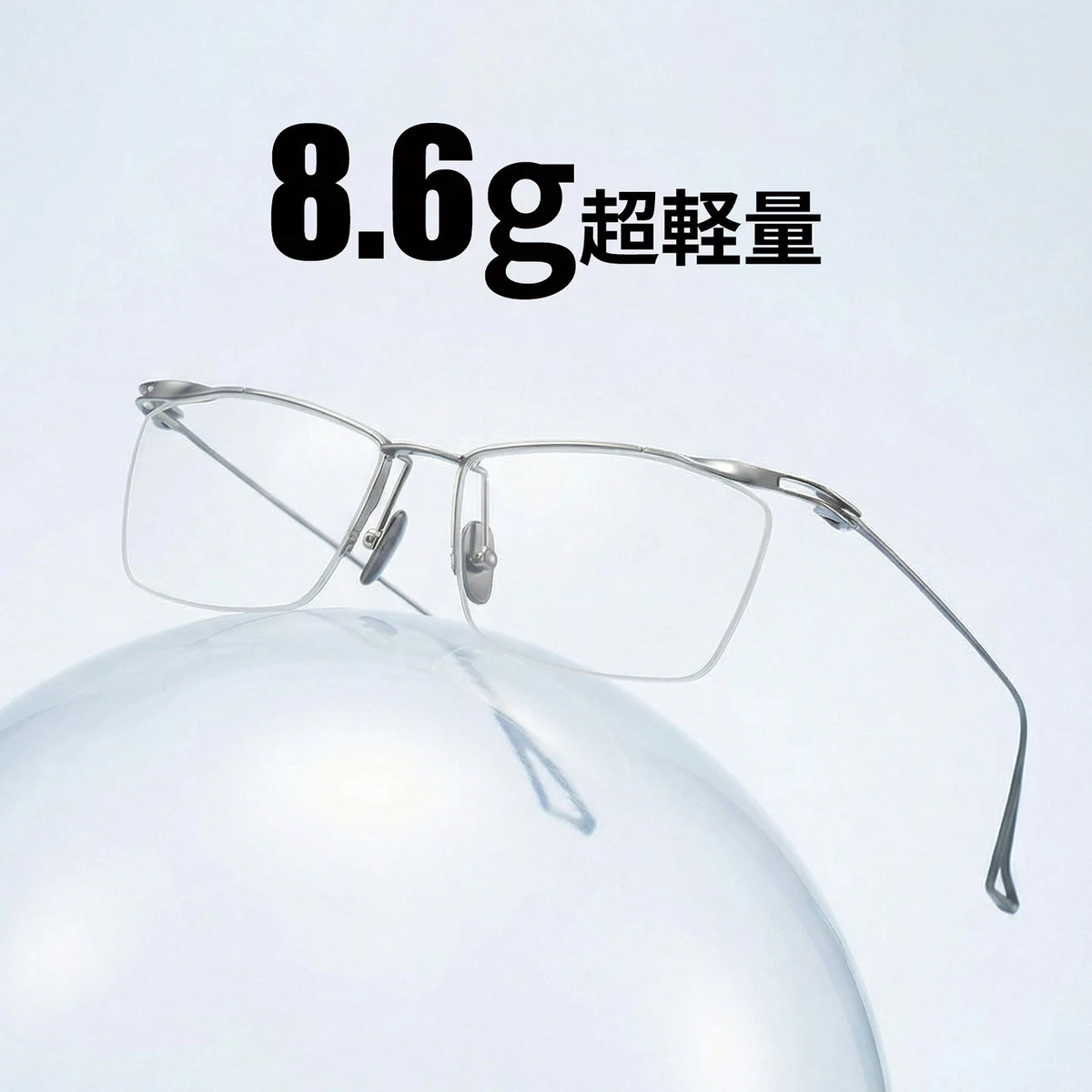 【8.6g超軽量・鼻に跡がつかない】｜Eterlens 純チタン製 老眼鏡｜ おしゃれ メンズ レディース ｜ブルーライトカット  ｜小顔効果 ｜スクエア型 度付き対応 - 商品画像 6/18 (Round Progressive)
