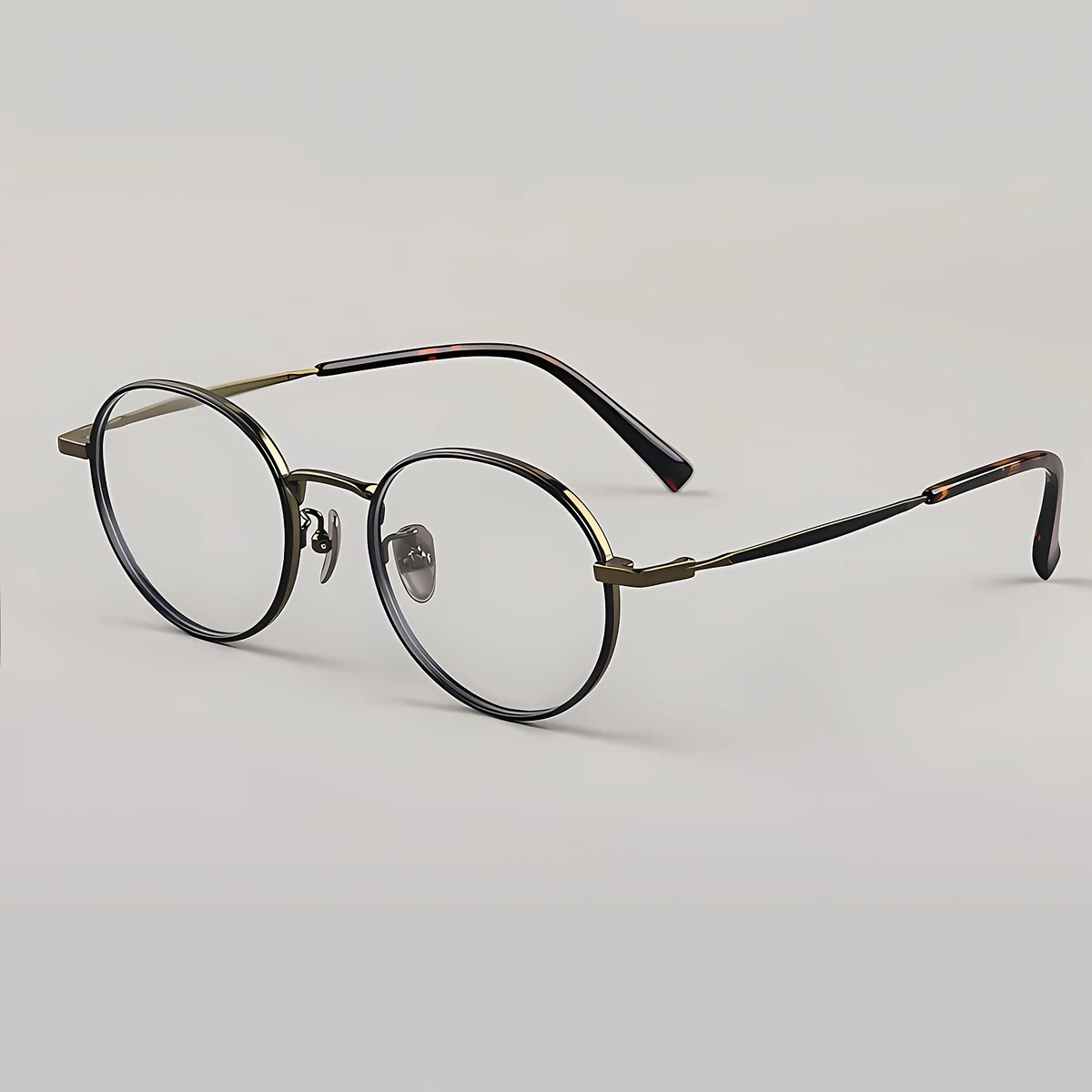 【レトロモダン・極上の軽さ】Eterlens 時の円環 カスタムメガネ ラウンド｜16g高純度チタンフレーム｜度付き対応・洗練された大人クラシック眼鏡 - 商品画像 3/11 (Boston RxReady)