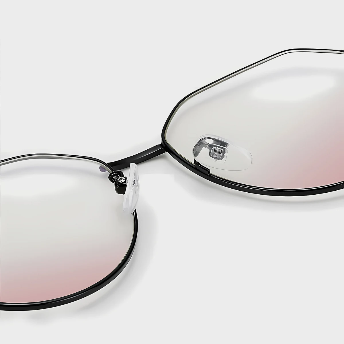 【血色感UP・すっぴん隠し】Eterlens 18g 血色感アップメガネ 度付き おしゃれ 多角形 | ライトピンクレンズ+合金フレーム | 肌映え・大人可愛い - 商品画像 7/11 (Round RxReady)