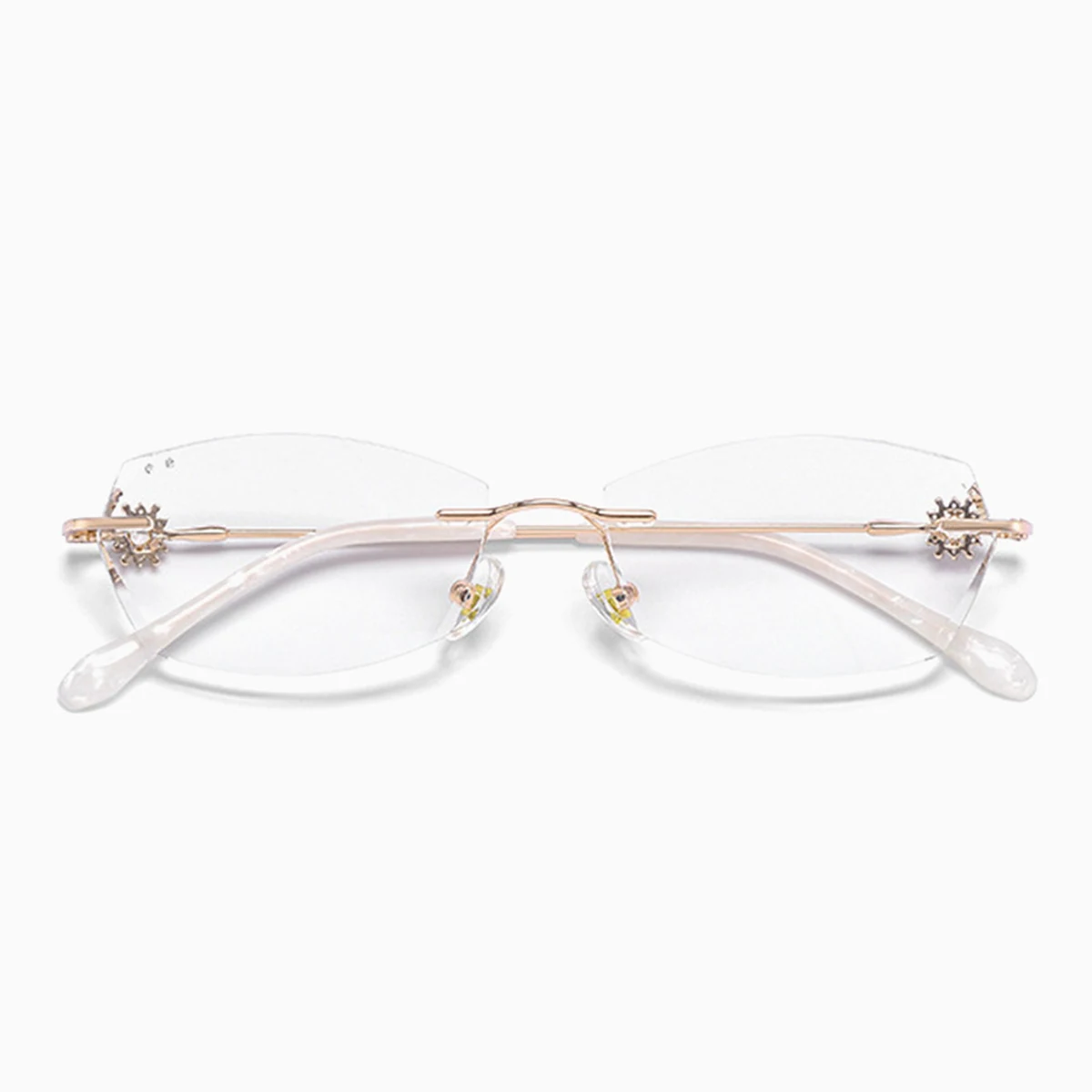 8g 超軽量合金リムレスラインストーン付き老眼鏡｜ブルーライトカット｜エレガントで控えめ | Rimless BlueGuard - 商品画像 1/5