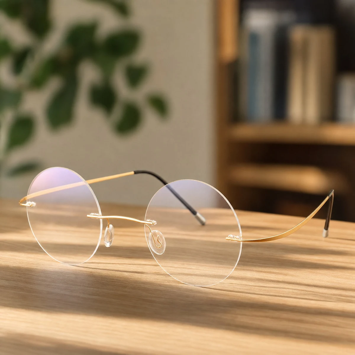 Eterlens 時の円環コレクション｜8.6g ツーポイントラウンド型リムレス老眼鏡｜ブルーライトカット｜エレガントでユニーク