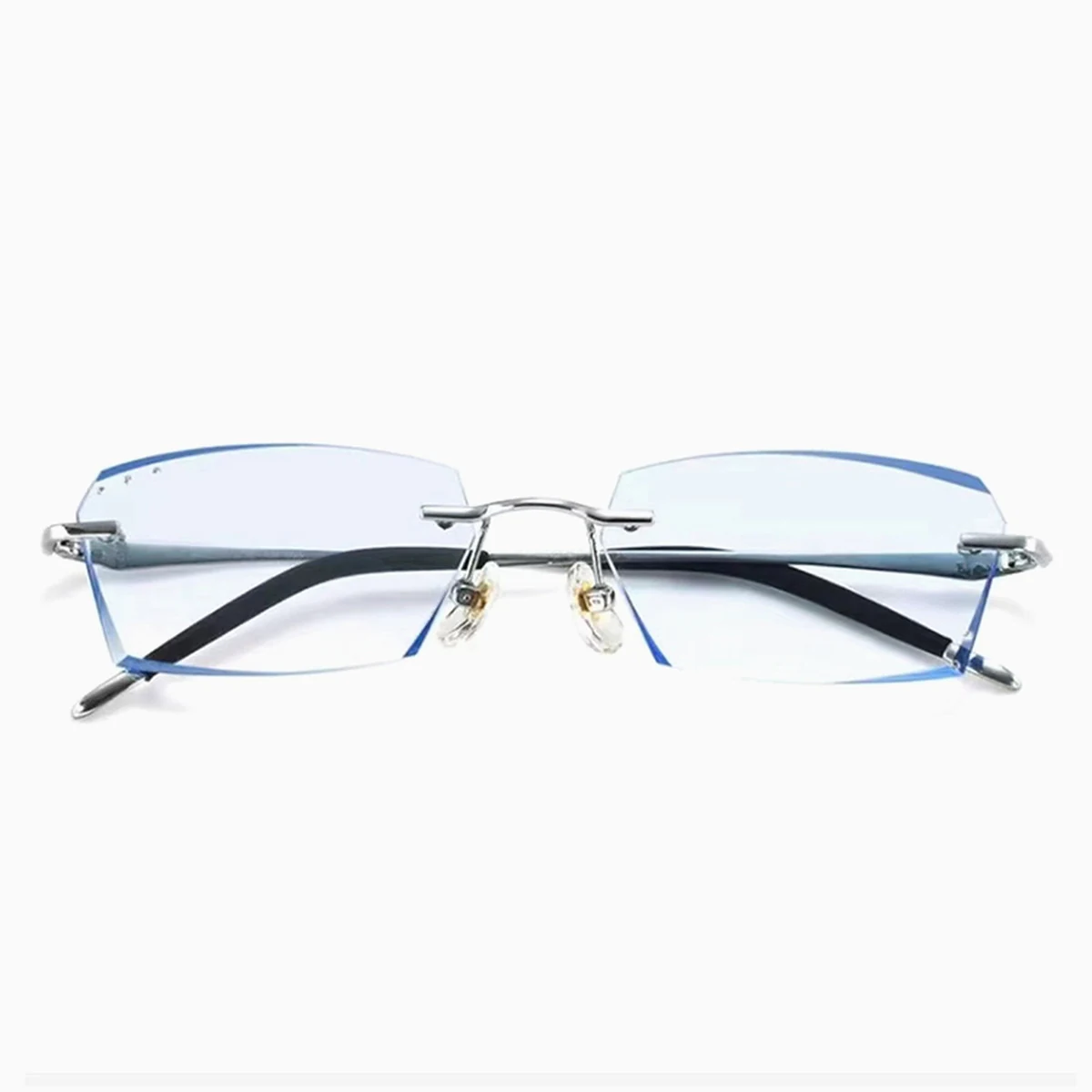 ダイヤモンドカットブルーレンズリムレス老眼鏡｜ブルーライトカット｜ビジネス風 | Rimless BlueGuard - 商品画像 1/8