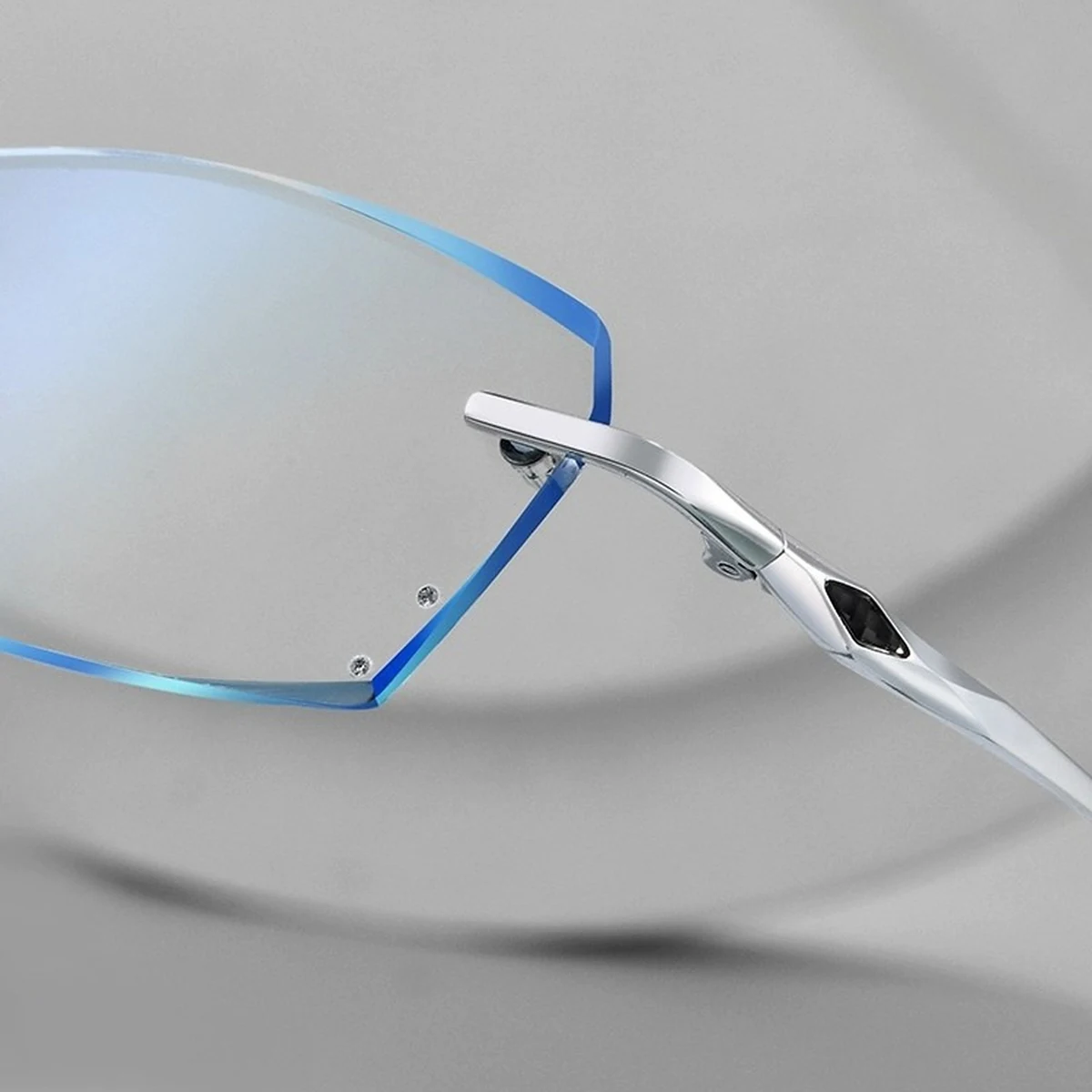 ダイヤモンドカットブルーレンズリムレス老眼鏡｜ブルーライトカット｜ビジネス風 | Rimless BlueGuard - 商品画像 5/8