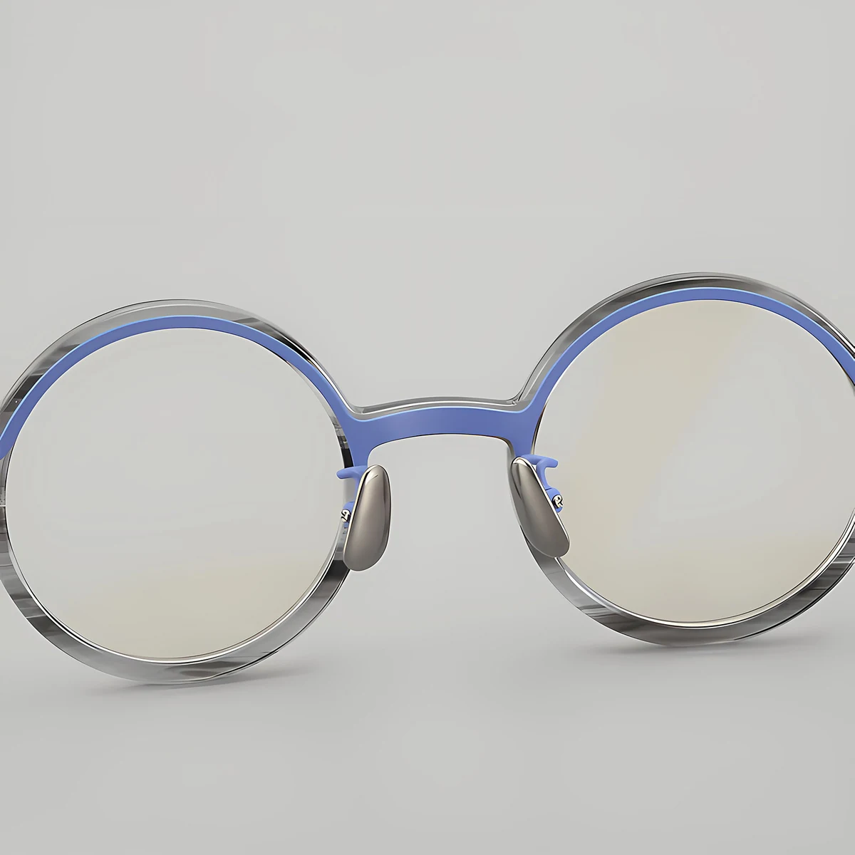 【個性的・異素材MIX】Eterlens  時の円環メガネ14.5g  度付き おしゃれ 丸メガネ | 純チタン+アセテート素材 | レトロ黒縁・男女兼用 - 商品画像 6/14 (Round RxReady)