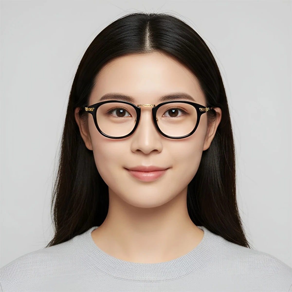 【デザイナーズ・上品見え】Eterlens 15g メガネ  おしゃれ スクエア | 洗練されたメタルテンプル装飾 | 軽量・快適な掛け心地 | 度付き対応・男女兼用 - 商品画像 3/14 (Round RxReady)
