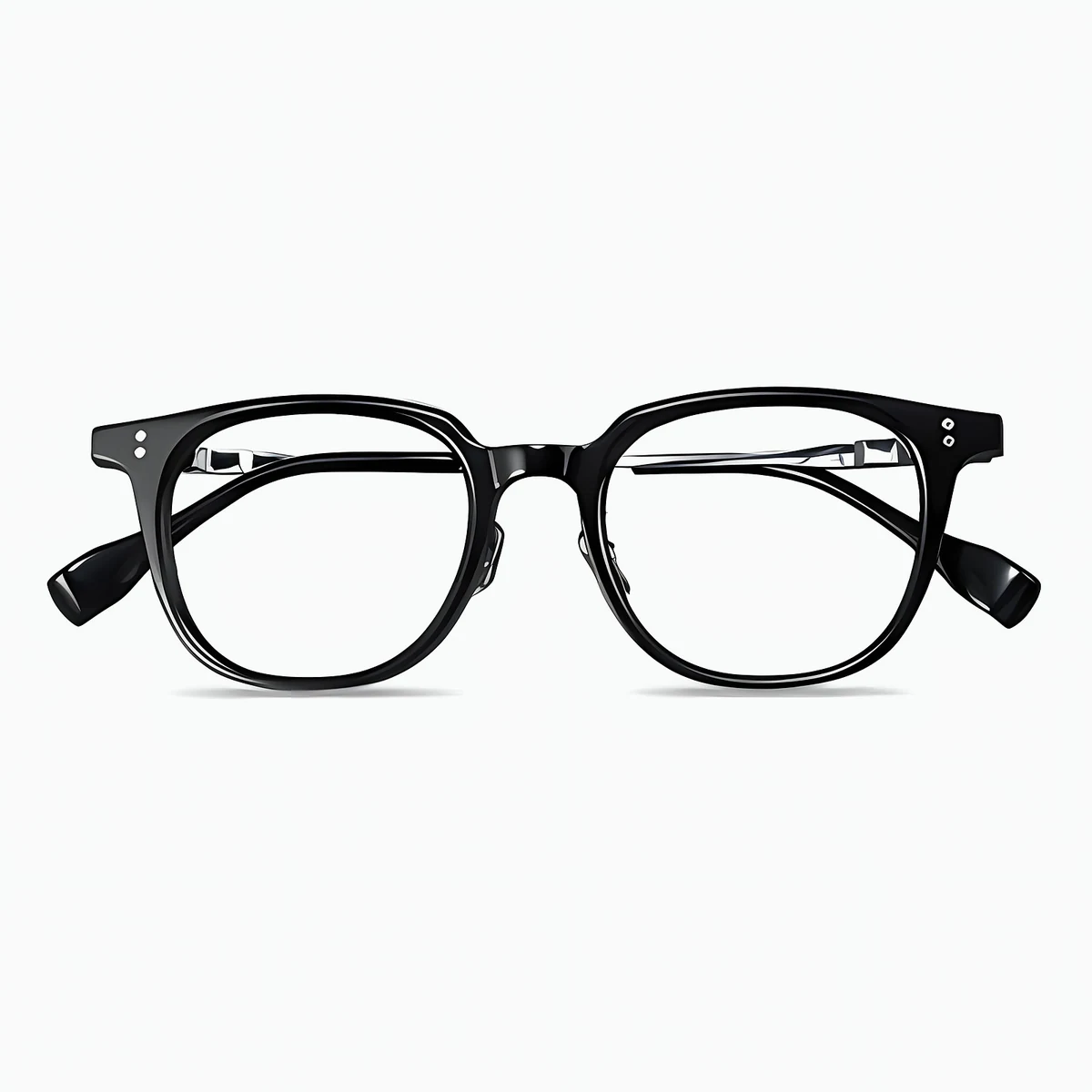 【知的な印象・純チタン】Eterlens 知性の窓｜16.4g 超軽量ボストン型｜アセテートチタン製メガネ｜レトロ風｜オーダーメイド - 商品画像 11/13 (Boston Progressive)