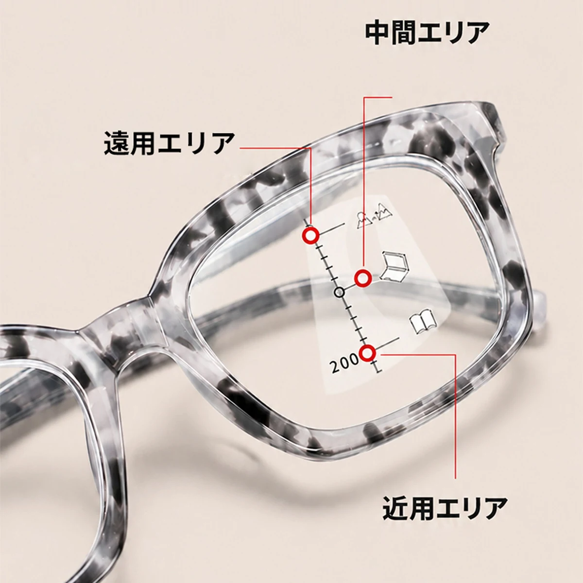 【いい印象は、一瞬で】 究極の小顔効果ビッグフレーム | ブルーライトカット |遠近両用 |おしゃれリーディンググラス