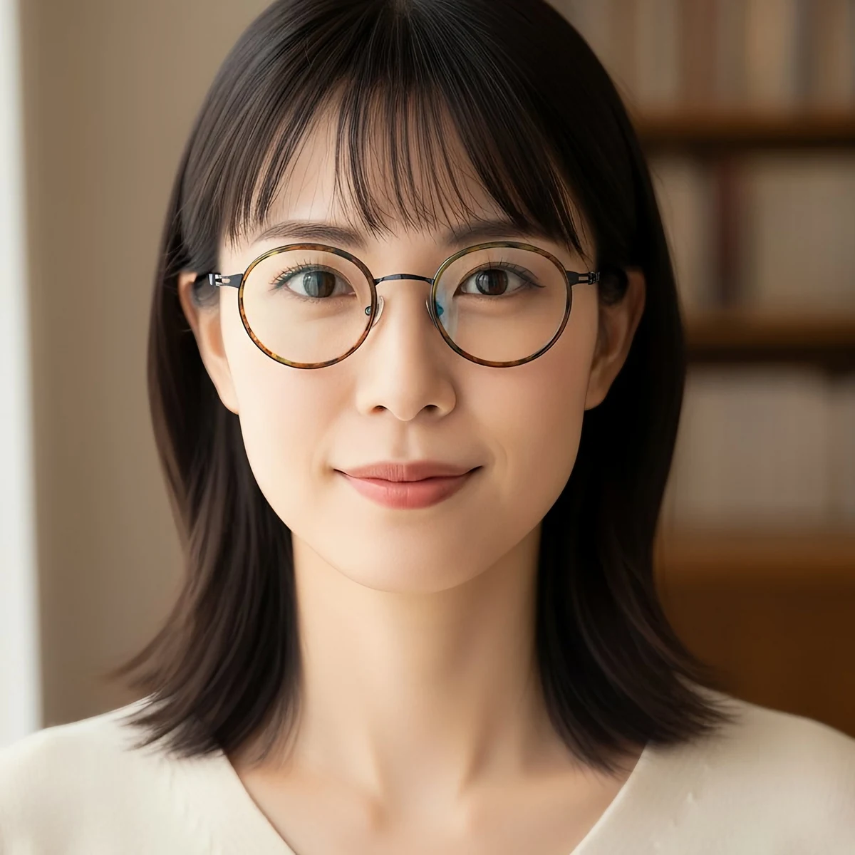 【9.5g超軽量・チタン】Eterlens 時の円環 メガネ 度付き対応 おしゃれ ラウンドメガネ | 細縁メタルフレーム | レトロ黒縁・ユニセックス - 商品画像 3/14 (Round RxReady)