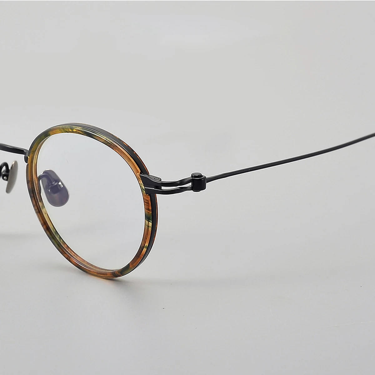【9.5g超軽量・チタン】Eterlens 時の円環 メガネ 度付き対応 おしゃれ ラウンドメガネ | 細縁メタルフレーム | レトロ黒縁・ユニセックス - 商品画像 5/14 (Round RxReady)