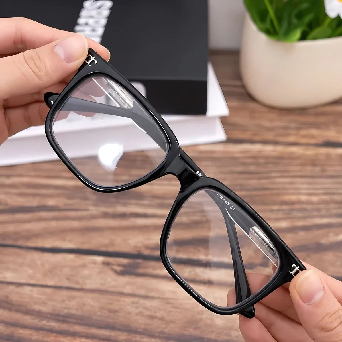 【調光・遠近両用】Eterlens 色が変わる老眼鏡｜大きなスクエア型｜芯張りテンプル｜アセテート｜ブルーライトカット 紫外線対策 ユニセックス
