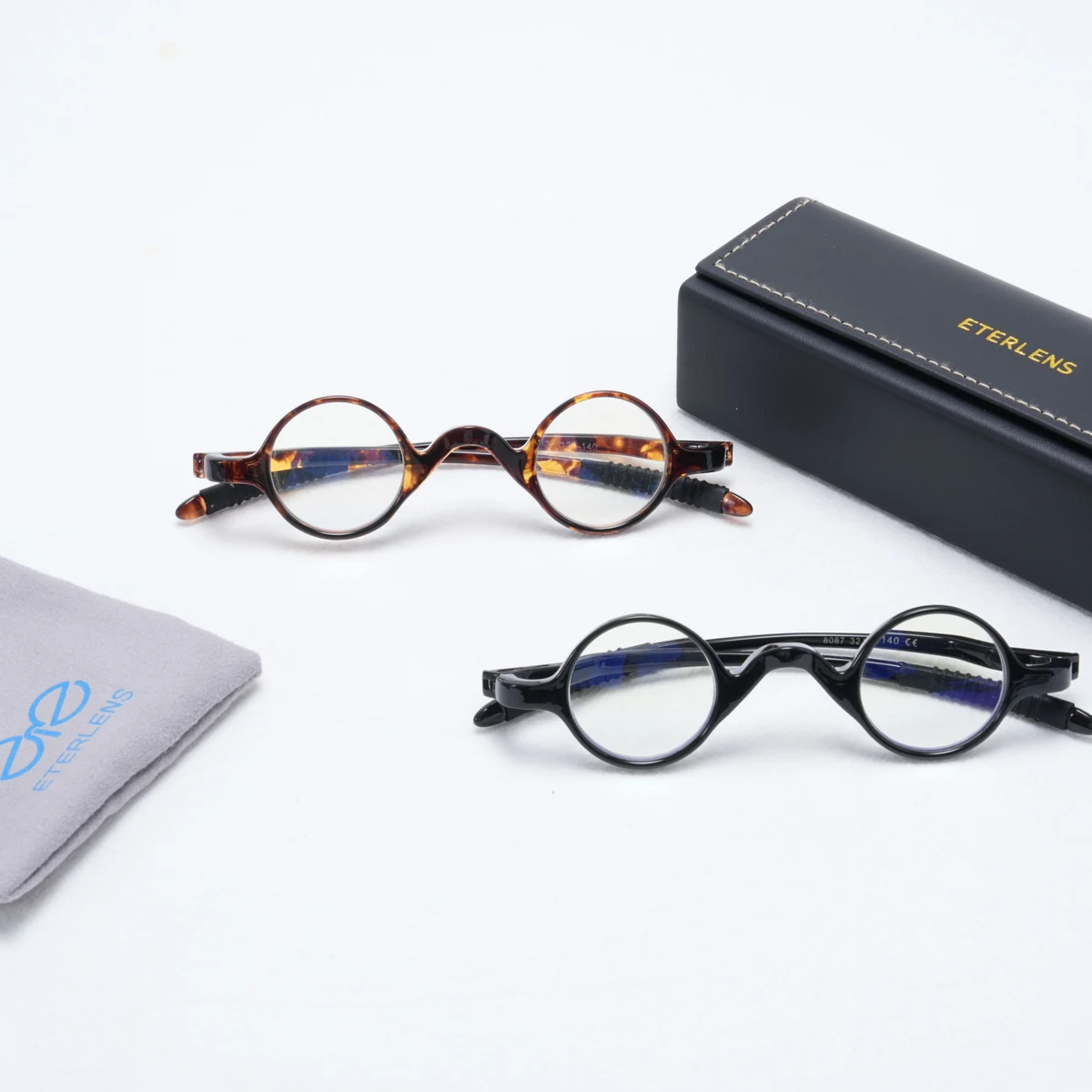 【締め付けゼロ・11g】Eterlens | 弾力性TR・レトロ丸メガネ【Flex-Round】| アジアンフィット設計| 顔を挟まない| 老眼鏡 | 知的な雰囲気