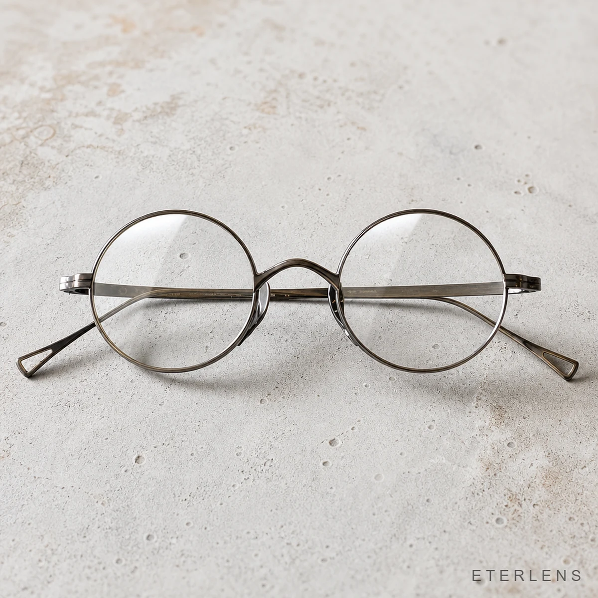 Eterlens KL 時の円環コレクション『刻』｜8.8g 超軽量のチタン製レトロラウンドメガネ｜度付き可能｜匠の技が光る一本