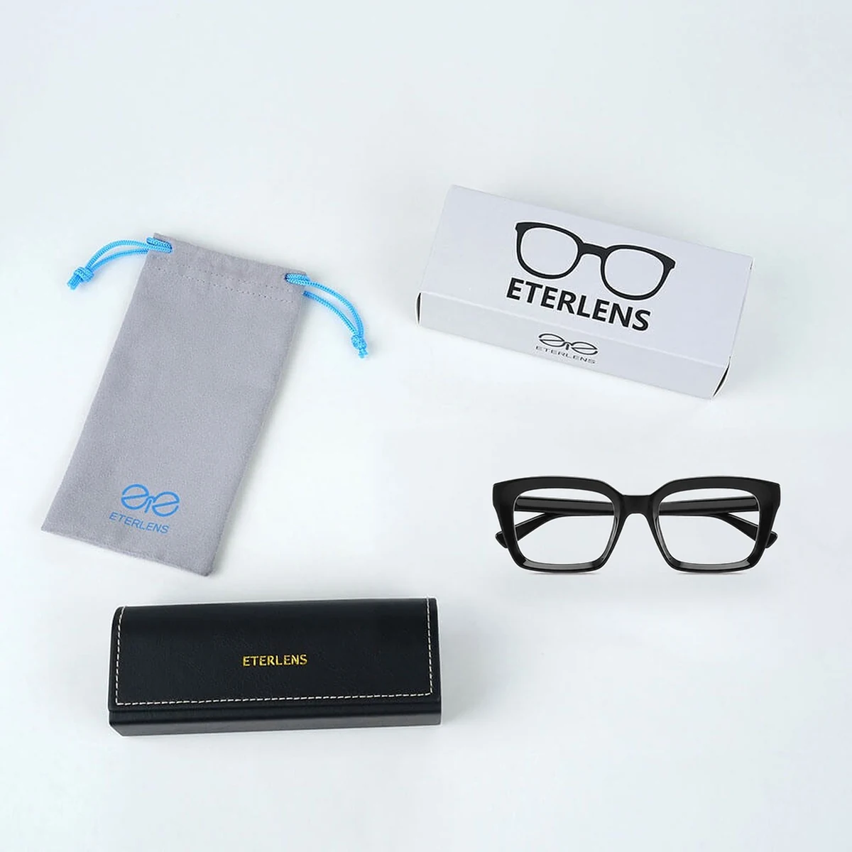 Eterlens｜ブルーライト35％カット｜外出・仕事になじむ大きめスクエア｜【ミニマルシリーズ】 洗練されたウェリントン型リーディンググラス