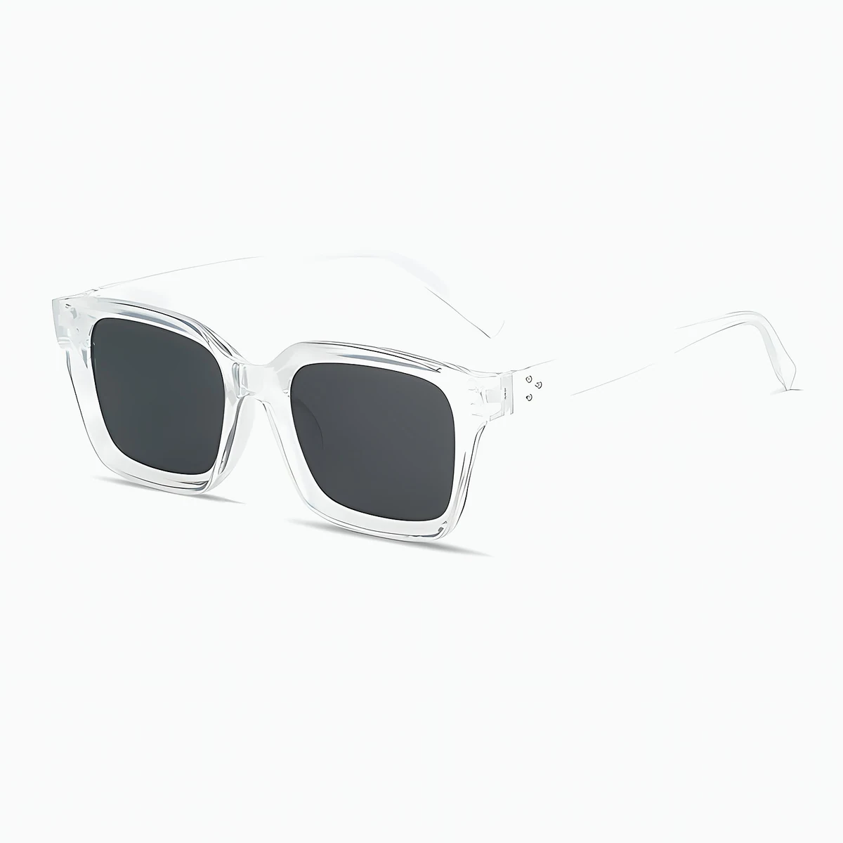 【超軽量TR・太縁】Eterlens | 3点鋲スクエア・サングラス【Rivet-Icon】| 高靭性素材で痛くなりにくい| 紫外線カット | 運転・アウトドア | 小顔効果 - 商品画像 16/16 (Round Polar)