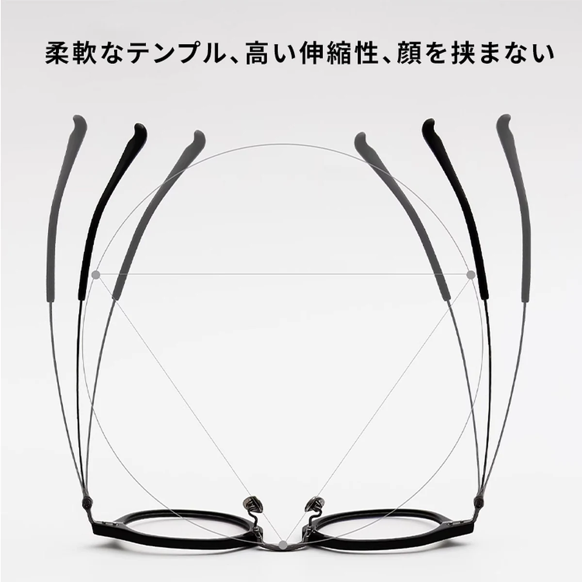 【知的でシャープ・小顔効果】Eterlens スクエアメガネ| TR+チタン|   13.9g超軽量フレーム | 度付き対応・ブルーライトカット・男女兼用 - 商品画像 6/10 (Round RxReady)