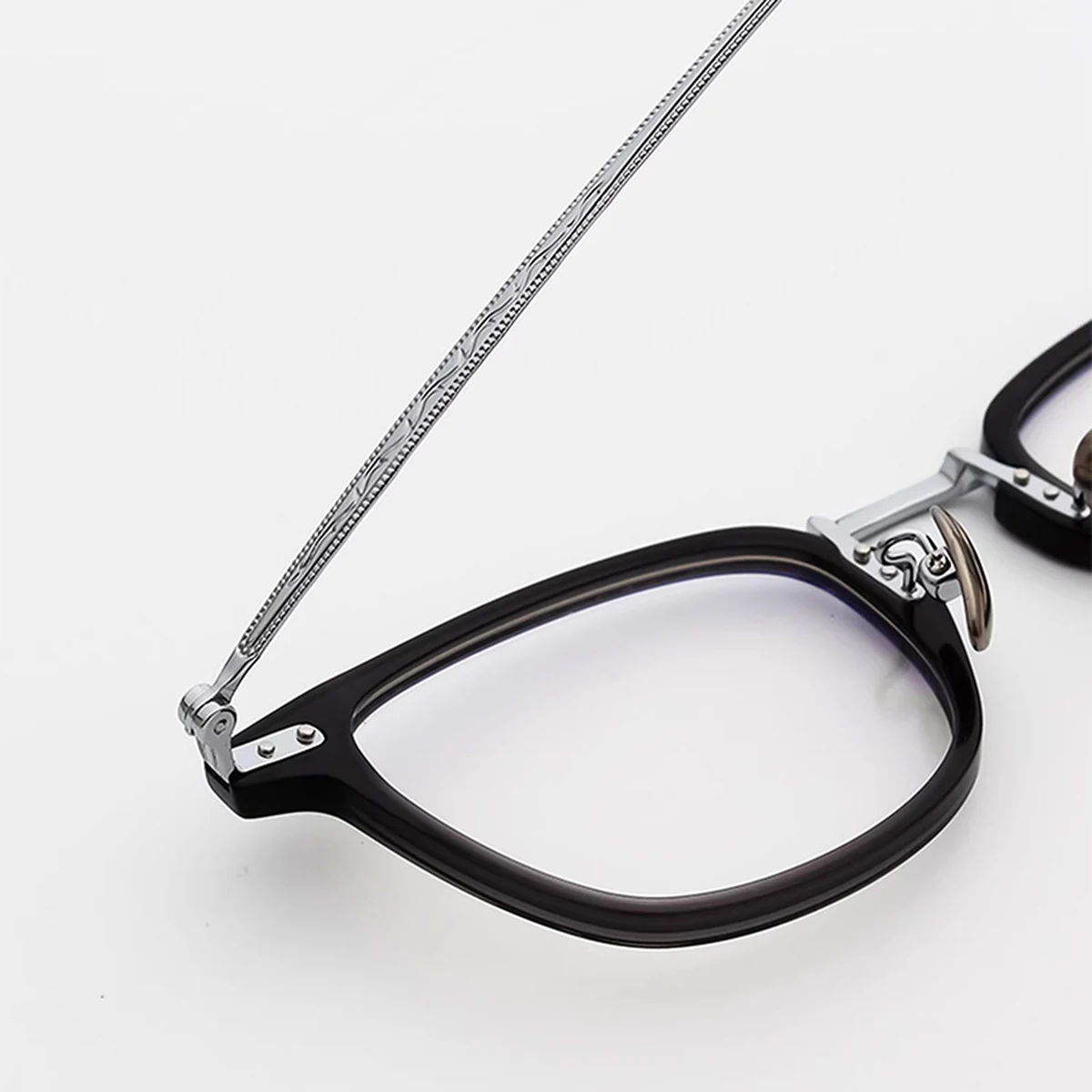 【知的でシャープ・小顔効果】Eterlens スクエアメガネ| TR+チタン|   13.9g超軽量フレーム | 度付き対応・ブルーライトカット・男女兼用 - 商品画像 8/10 (Round RxReady)