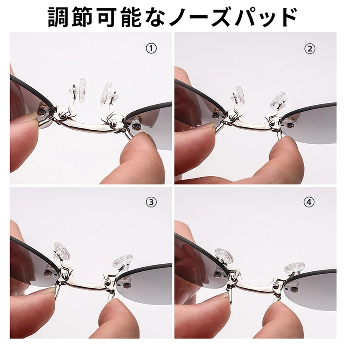 【10g超軽量・テンプルなし】Eterlens | 鼻掛け式・リムレスサングラス【Neo-Clip】| 耳が痛くない |レトロで個性的 | ノーズクリップ・丸メガネ | 上品さ漂う - 商品画像 8/11 (Rimless Polar)