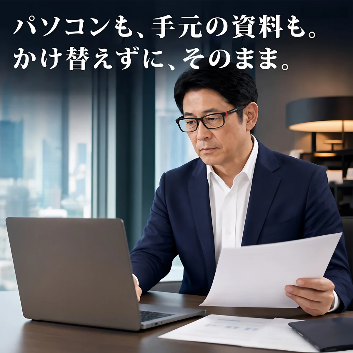 【小顔効果・上質感漂う】Eterlens オーダーメイド スクエアメガネ｜TR素材・軽量フルリム｜働く日常にも馴染む・ユニセックス
