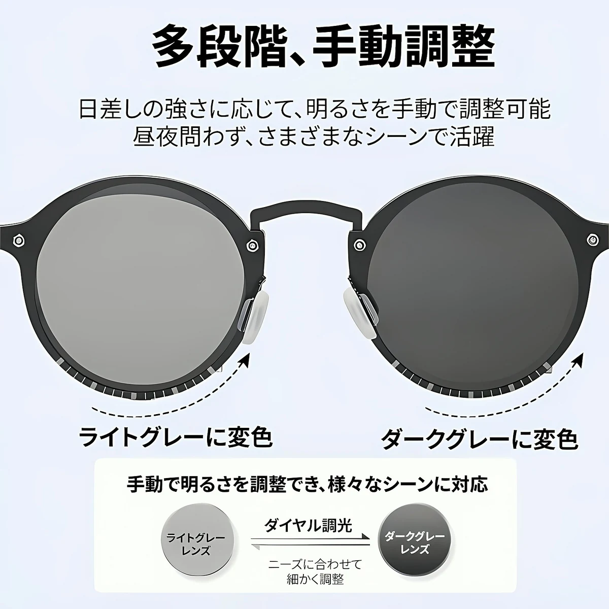 エテルレンズ-ハーフ回転調光-サドルブリッジ