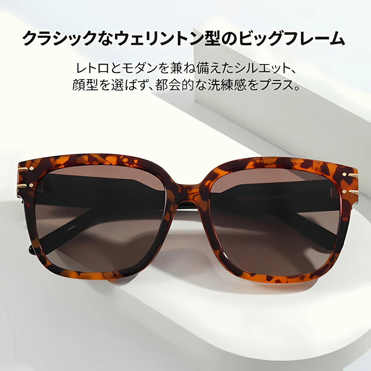 【小顔効果・新レトロ主義】Eterlens | 重厚感TRフレーム【Retro-Icon】| 高精細偏光レンズ | 疲れを隠す | 一瞬でモデルのようなオーラを放つ | 偏光サングラス・男女兼用