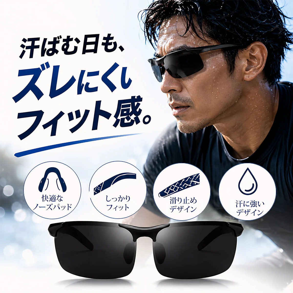 【花粉対策×偏光×調光の3in1】Eterlens｜これ一本で花粉と強い日差しに対応｜8カーブ設計で360°花粉を物理的にブロック｜調光機能で一日中掛け替え不要｜丸洗い可能で花粉もすっきり除去｜スポーツサングラス・花粉対策メガネ
