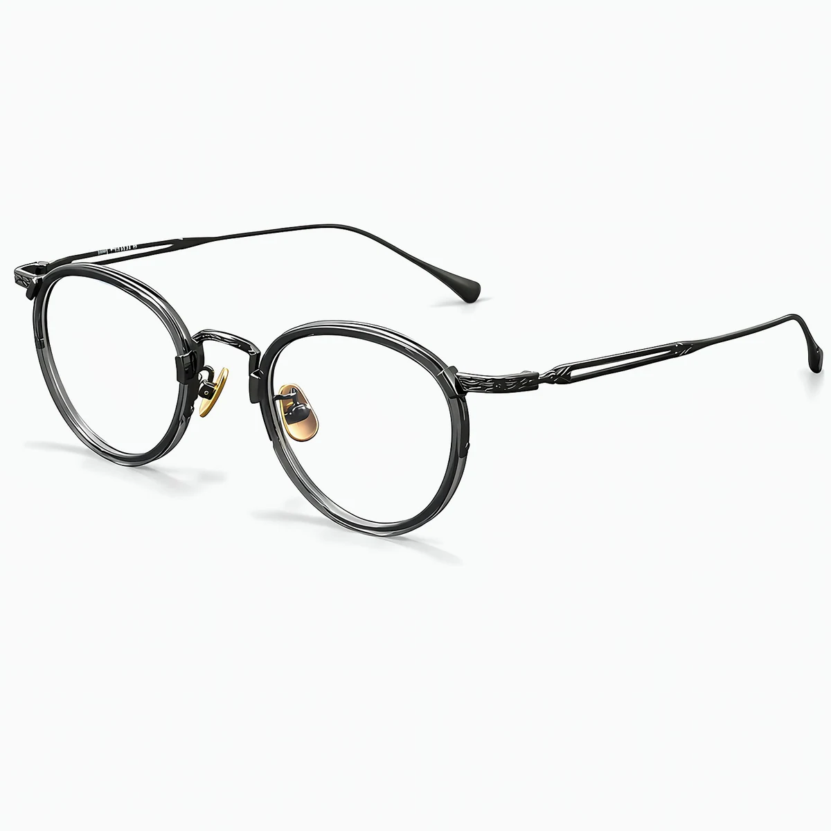 【クラシックエレガンス・エリートモデル】Eterlens｜超軽量・無重力フィット純チタンメガネ｜伝統彫刻×ダブルライン透かしデザイン｜幅広ノーズパッドで跡がつきにくい｜ビジネス・社交シーン対応