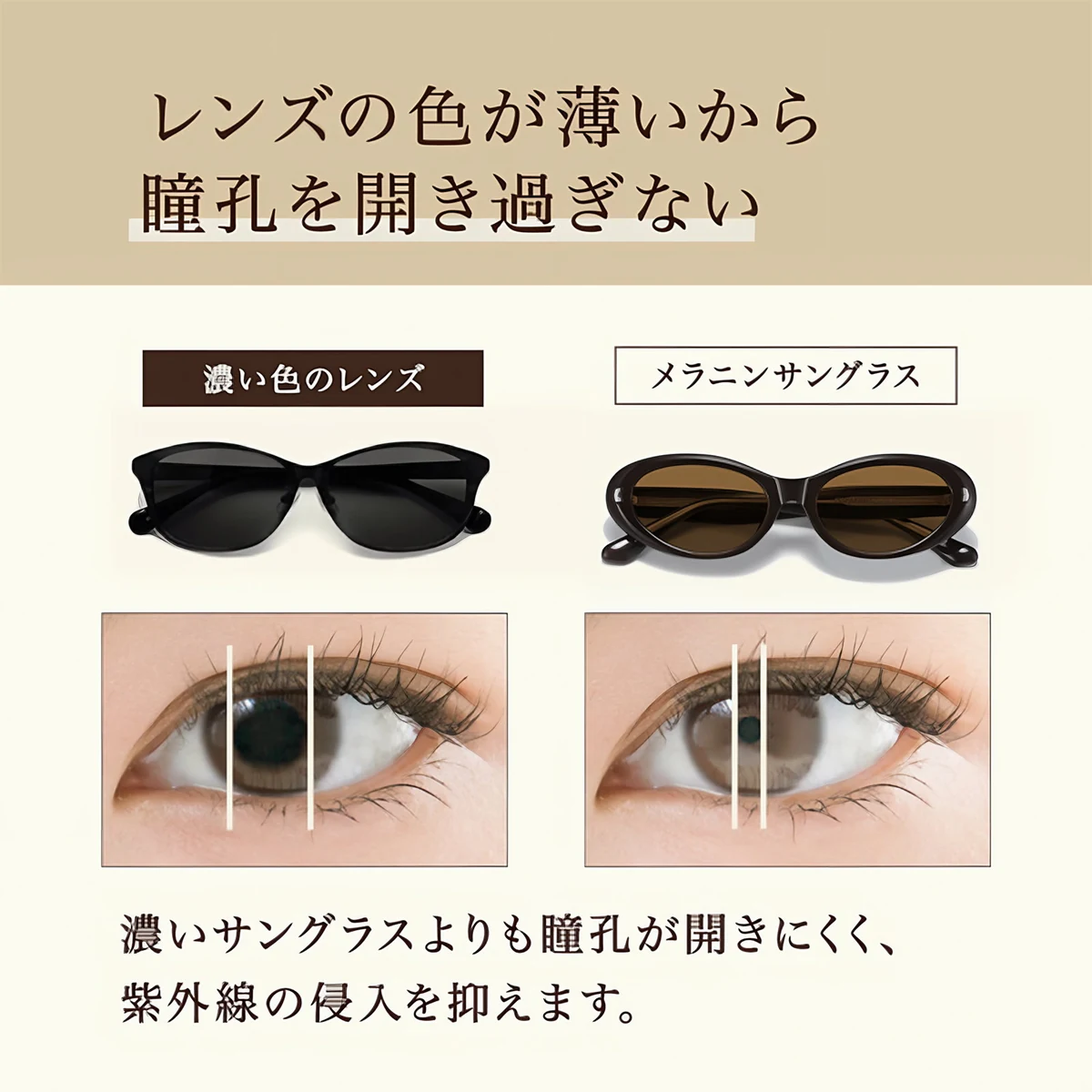 【目元すっきり・レトロモダン】Eterlens｜キャットアイサングラス｜丸顔・四角顔に似合うフェイスラインデザイン｜温かみのあるTR素材｜上質な偏光レンズ