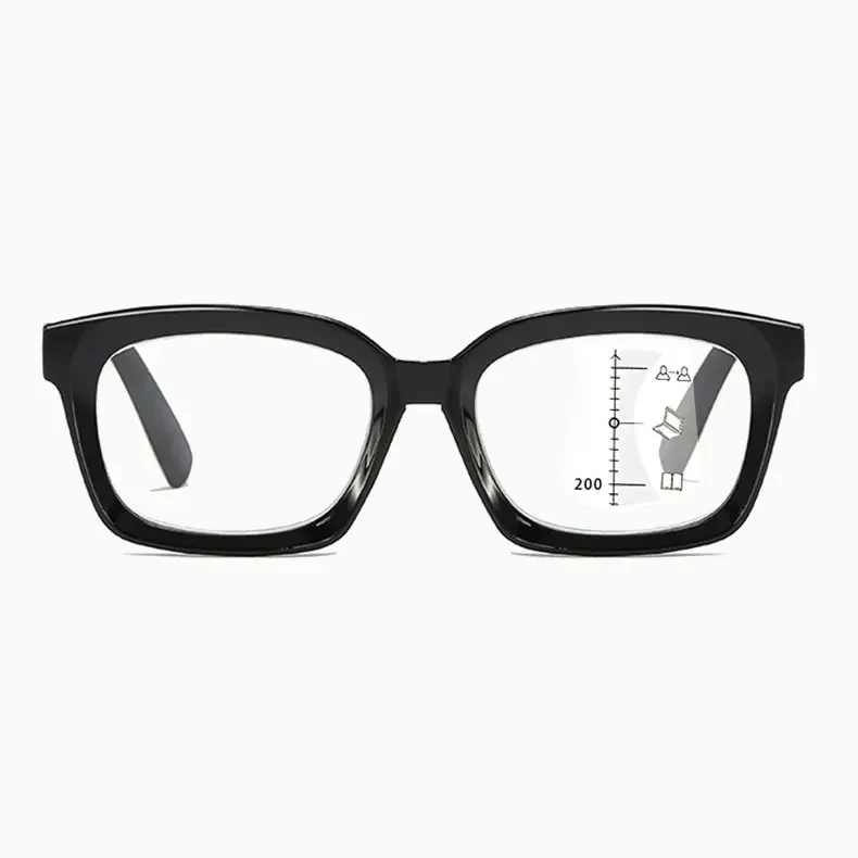 知性の窓  | ブルーライトカット老眼鏡ビッグフレームウェリントン型 | Black | Eterlens