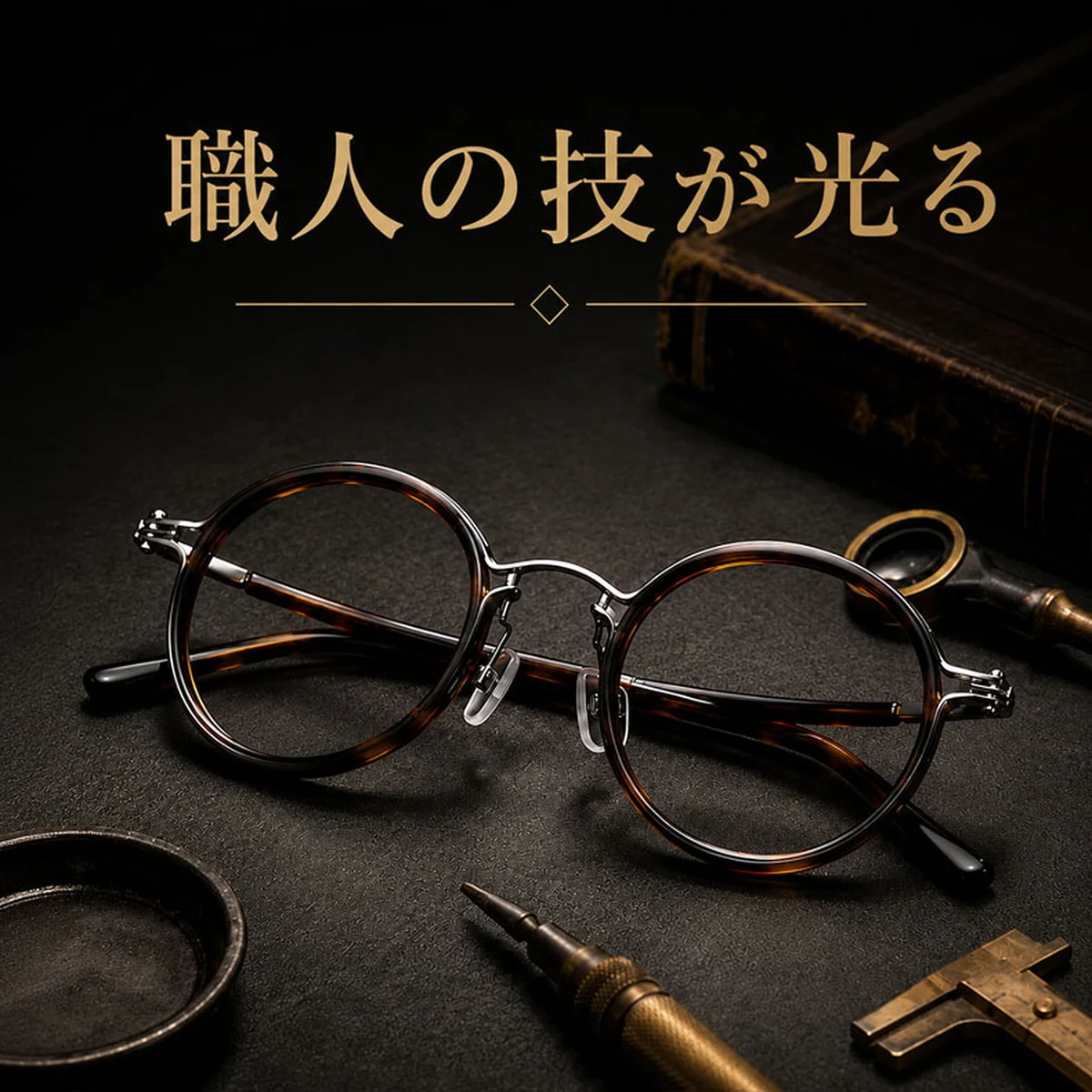 【小顔効果・レトロな鯖江風】Eterlens 老眼鏡 おしゃれ 丸メガネ 度付き | クラシックなボストン型軽量フレーム | べっ甲調デザイン・男女兼用