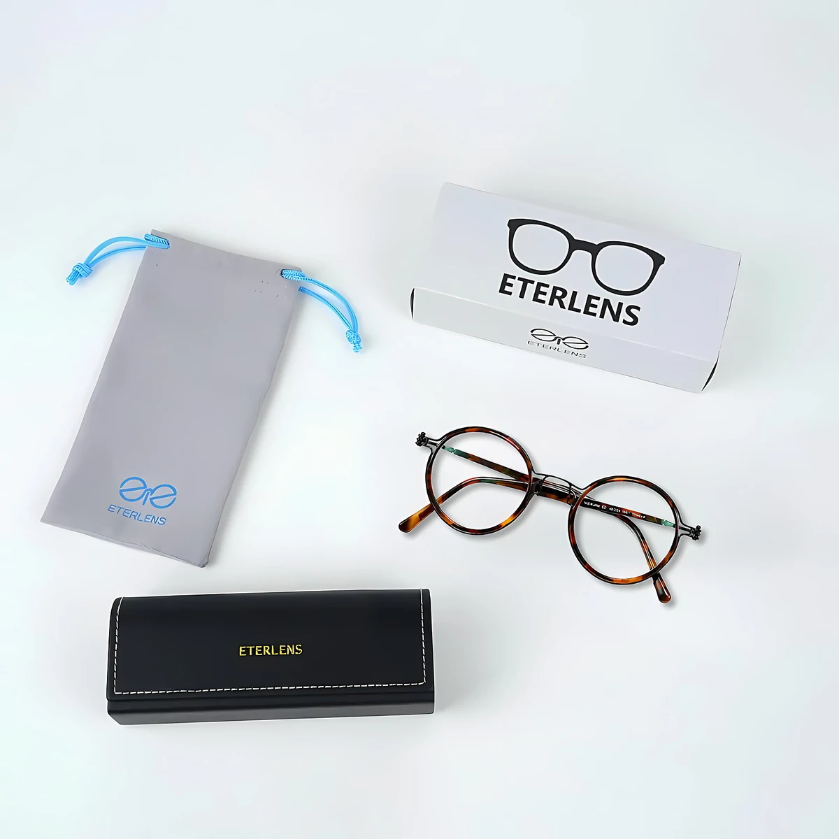 【小顔効果・レトロな鯖江風】Eterlens 老眼鏡 おしゃれ 丸メガネ 度付き | クラシックなボストン型軽量フレーム | べっ甲調デザイン