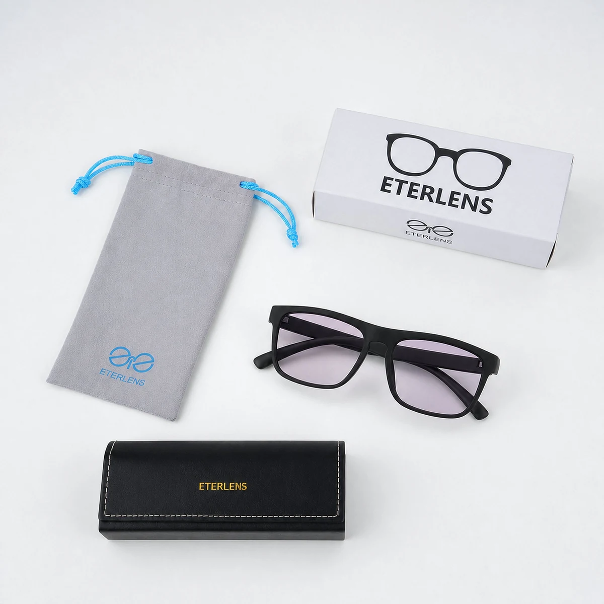 【軽やかなかけ心地・遠近両用】Eterlens｜超軽量PC スクエア型【驚きの軽さ】｜UVカット 快適なサングラス | 度付きサングラス