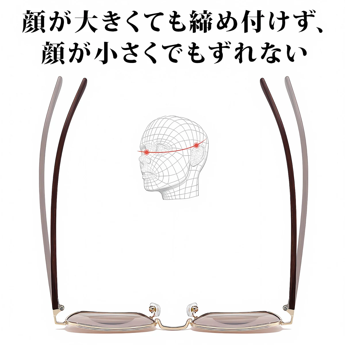 【サングラス×リーディンググラスの 2in1】Eterlens｜グラデーションレンズUVカット老眼鏡付きグサングラス｜極細メタルスクエアフレーム│顔まわりをすっきり見せる│上品な一本 商品画像 6