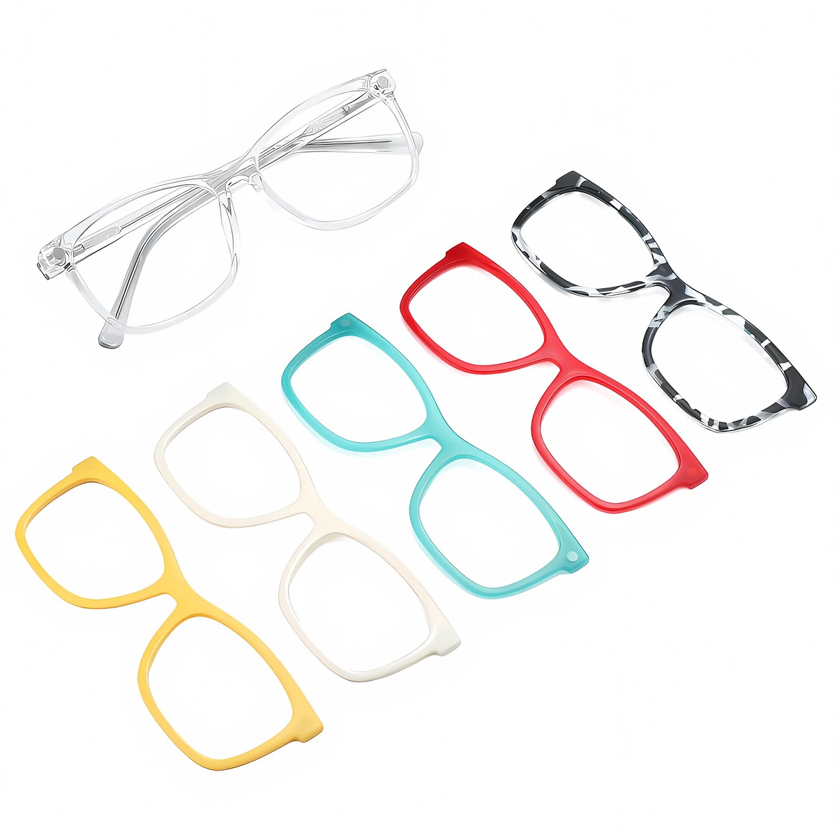 【本体1本＋フロント5枚付き】 Eterlens｜クリアビッグフレーム&着せ替えフロント5枚 3秒マグネットで顔映りチェンジ｜1本分の予算で全カラーを楽しめる