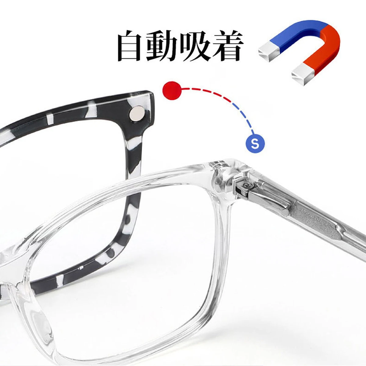 【本体1本＋フロント5枚付き】 Eterlens｜クリアビッグフレーム&着せ替えフロント5枚 3秒マグネットで顔映りチェンジ｜1本分の予算で全カラーを楽しめる