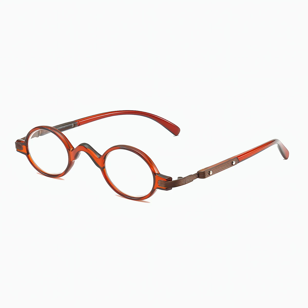 【ヴィンテージ風・オーバル型】Eterlens｜レトロなオーバルフレーム｜21g軽量PC素材｜ブルーライトカット老眼鏡｜書道や読書におすすめ│落ち着いた印象を演出