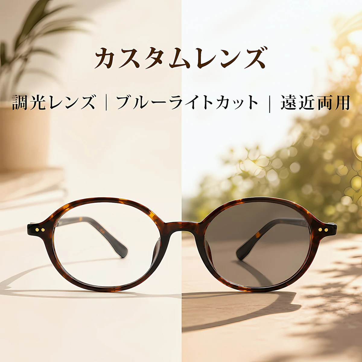 【12.3gの軽さ・エアリーなかけ心地】Eterlens｜高品質TR90フレーム【Air-Feel】｜クラシックなべっ甲柄ラウンドメガネ｜鼻まわり・耳元にやさしい｜男女兼用・伊達メガネ｜一日中軽やかに
