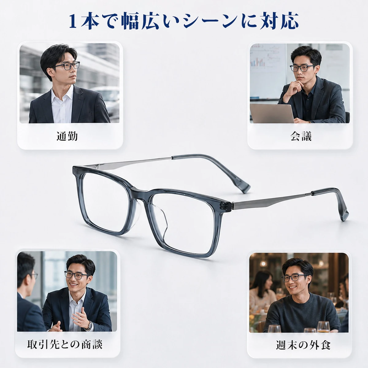 【軽やかな掛け心地】Eterlens 約10g アセテート&チタン リムレスメガネ｜ブルーライトカット｜UVカット 商品画像 8