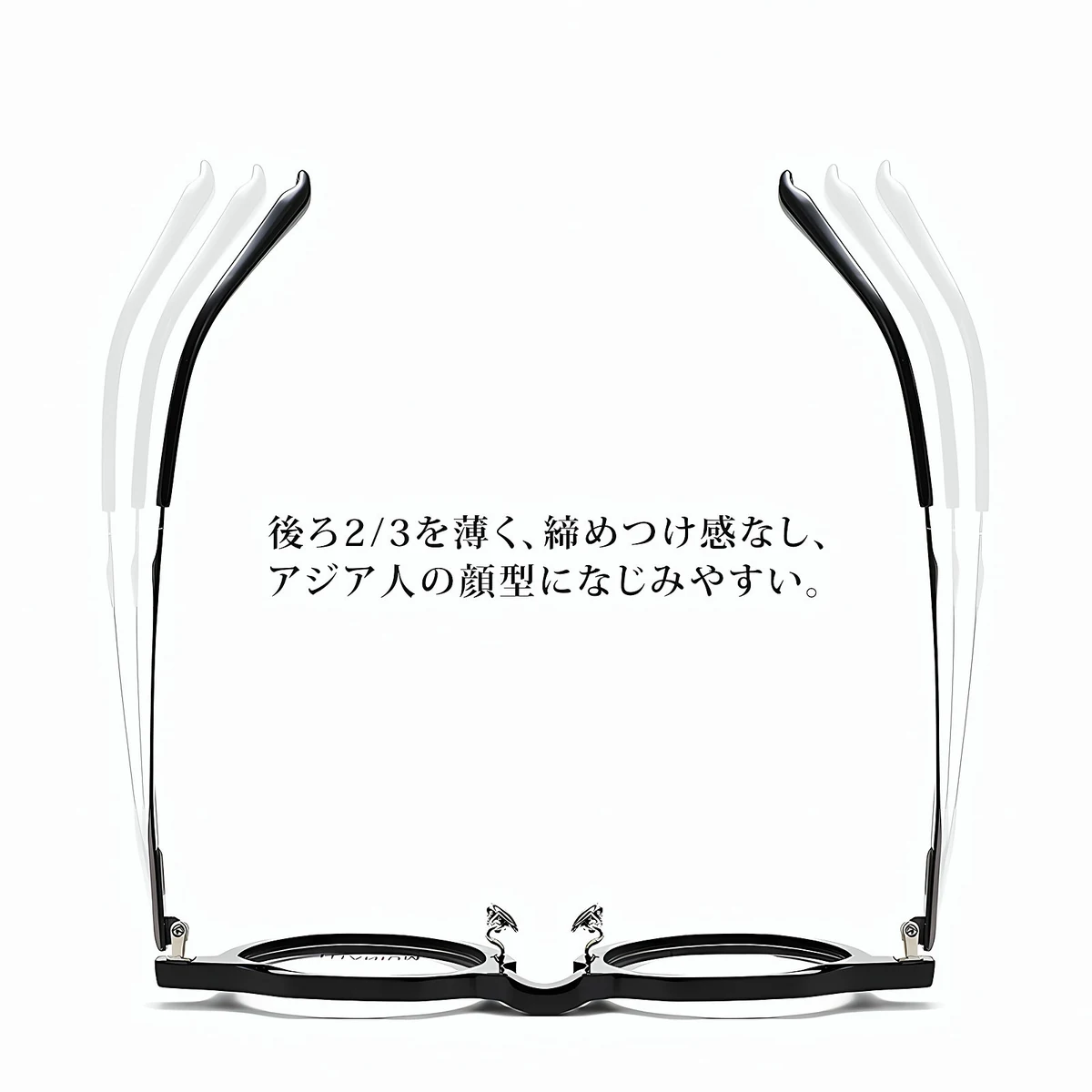 【夏のビジネスに最適】Eterlens クラウンパントメガネ｜内側の汗逃がし溝でズレにくく｜15°カーブのしなやかテンプルで締めつけ感を抑える