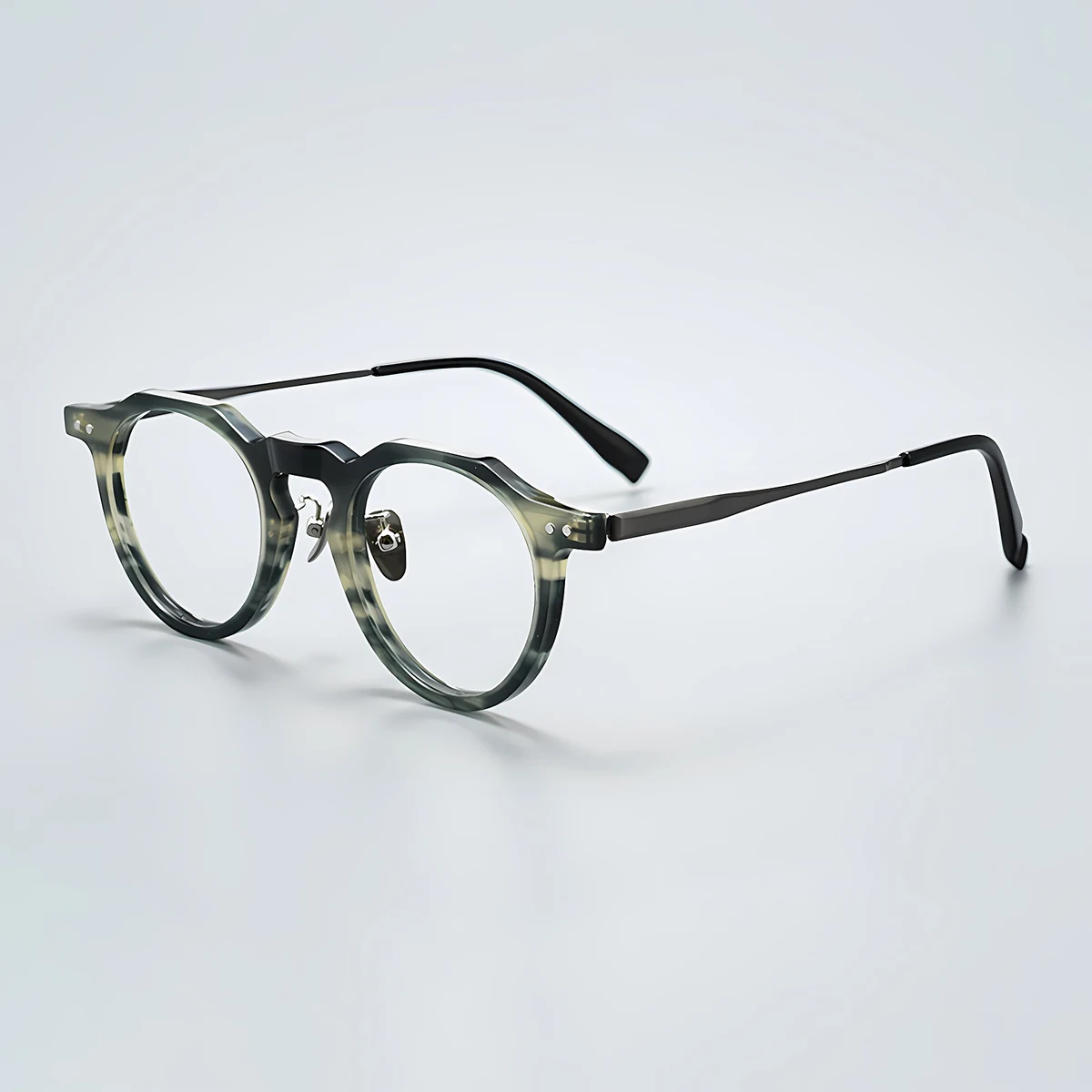 【夏のビジネスに最適】Eterlens クラウンパントメガネ｜内側の汗逃がし溝でズレにくく｜15°カーブのしなやかテンプルで締めつけ感を抑える