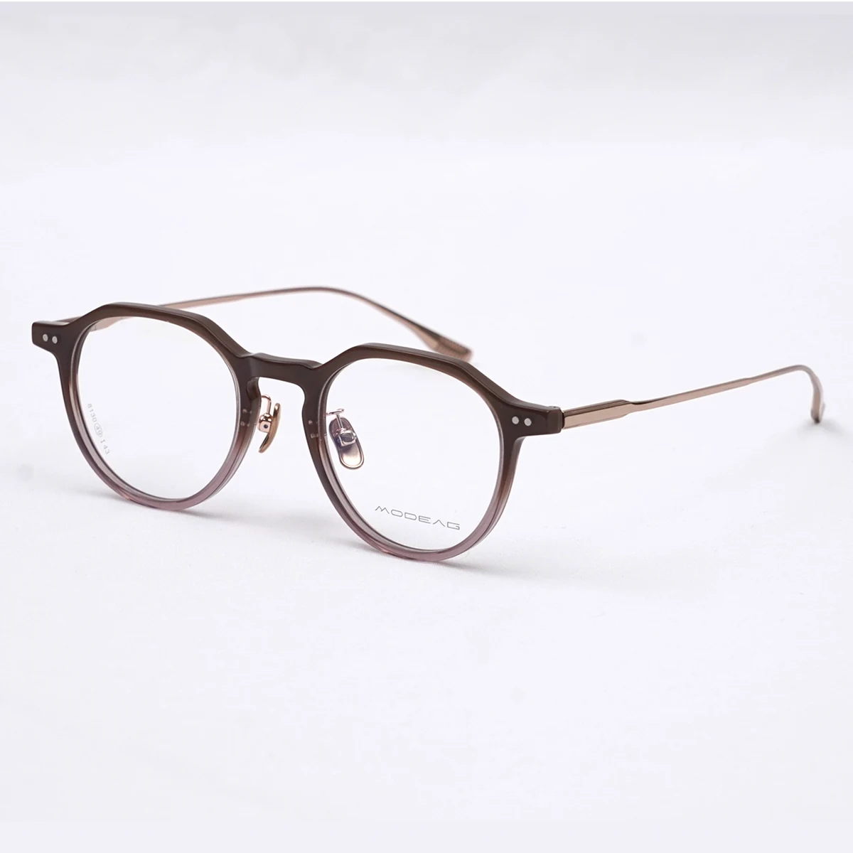 【小顔効果・ミニマルデザイン】Eterlens 度付きメガネ クラウンパント | 13.4g超軽量アセテート×チタン | 洗練されたヴィンテージ調・男女兼用 - 商品画像 3/15 (Round RxReady)