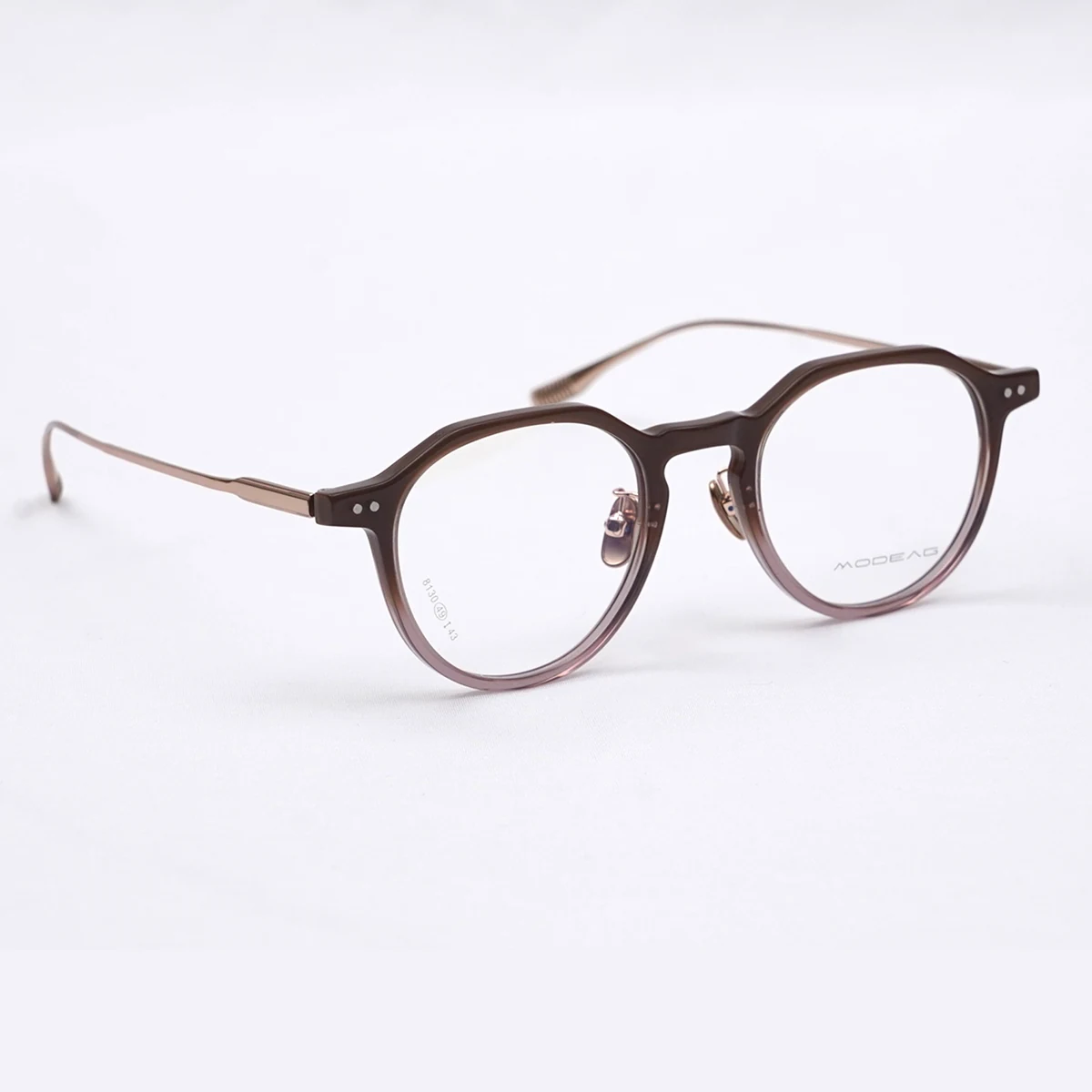 【小顔効果・ミニマルデザイン】Eterlens 度付きメガネ クラウンパント | 13.4g超軽量アセテート×チタン | 洗練されたヴィンテージ調・男女兼用 - 商品画像 4/15 (Round RxReady)